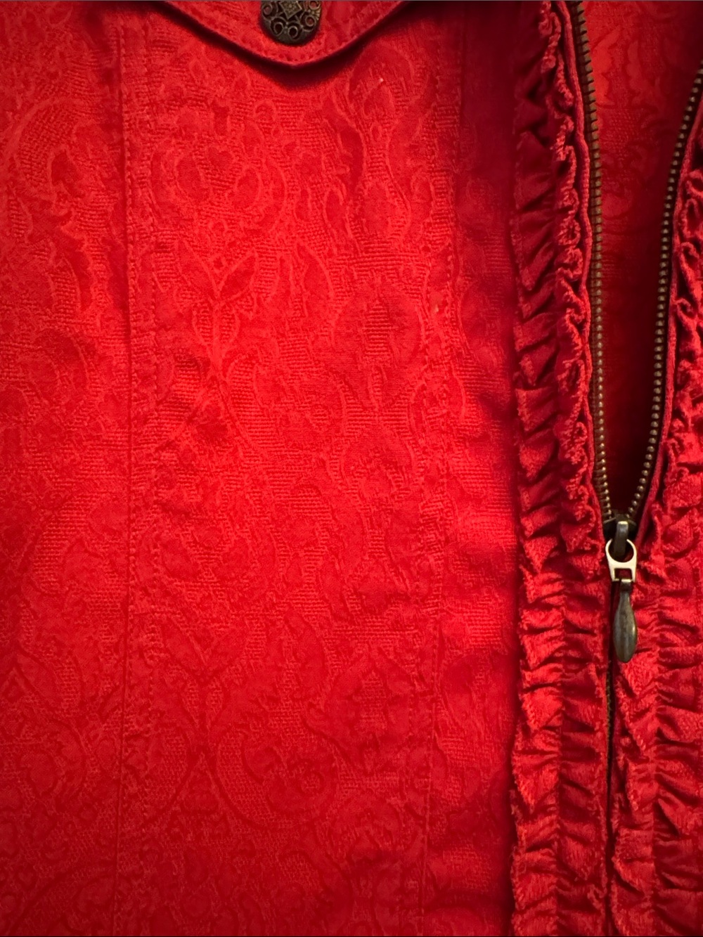Coldwater Creek Red Ruffle-Trim Jacket - Picture 4 of 7
